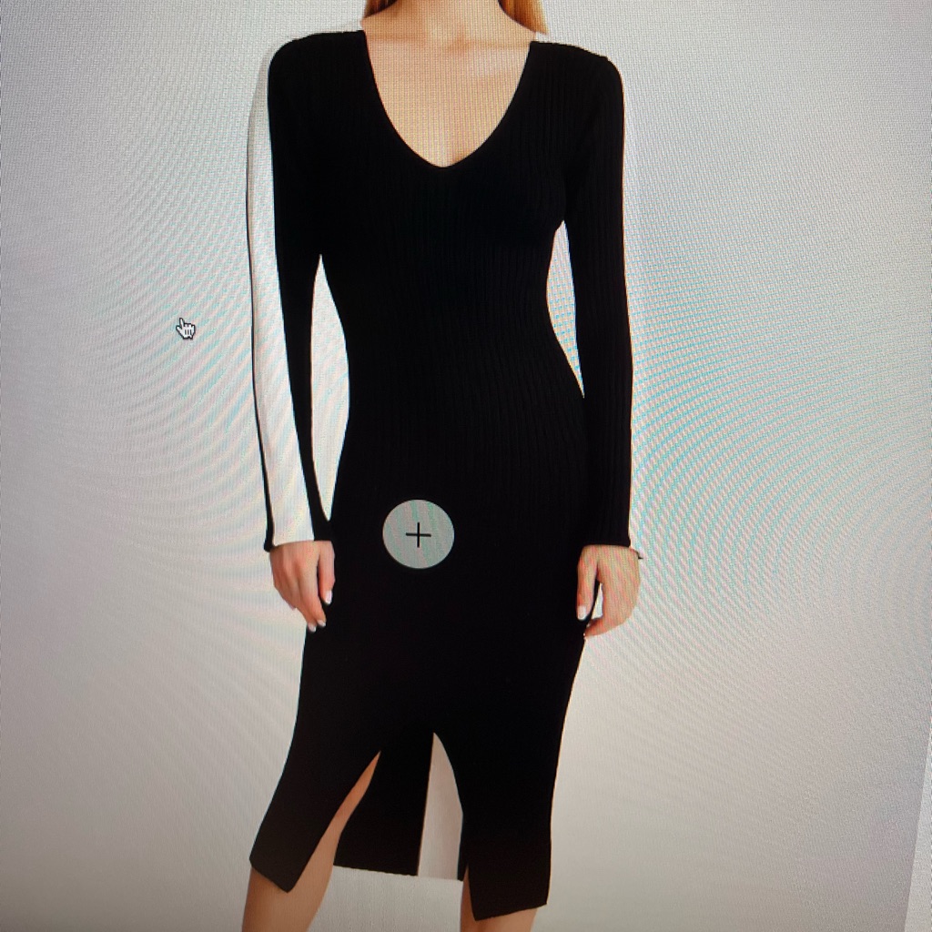 Blanc Noir Blair V Neck Sweater Dress